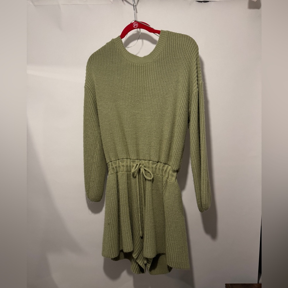 Green Knit Sweater romper